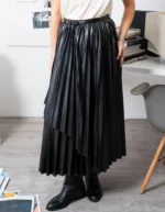 Maxi Pleated Leather Skirt - Image 6