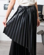 Maxi Pleated Leather Skirt - Image 7