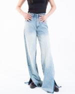 Blue Wide Leg Denim Jeans - Image 3