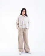 Beige Embroidered Gabardine Jacket – Donne Chic
