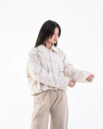 Beige Embroidered Gabardine Jacket – Donne Chic - Image 2
